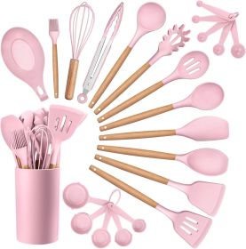 Kitchen Cooking Utensils Set, 23-Piece Silicone Kitchen Utensils Spatula Set with Holder